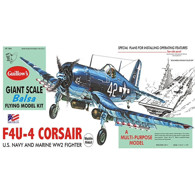 Guillows Guillow's Vought F4U-4 Corsair Model Kit, Navy - Image 2